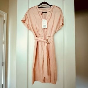 Namugrim Linen belted dress. Light pink. XS-S (size 01 Korean sizing)